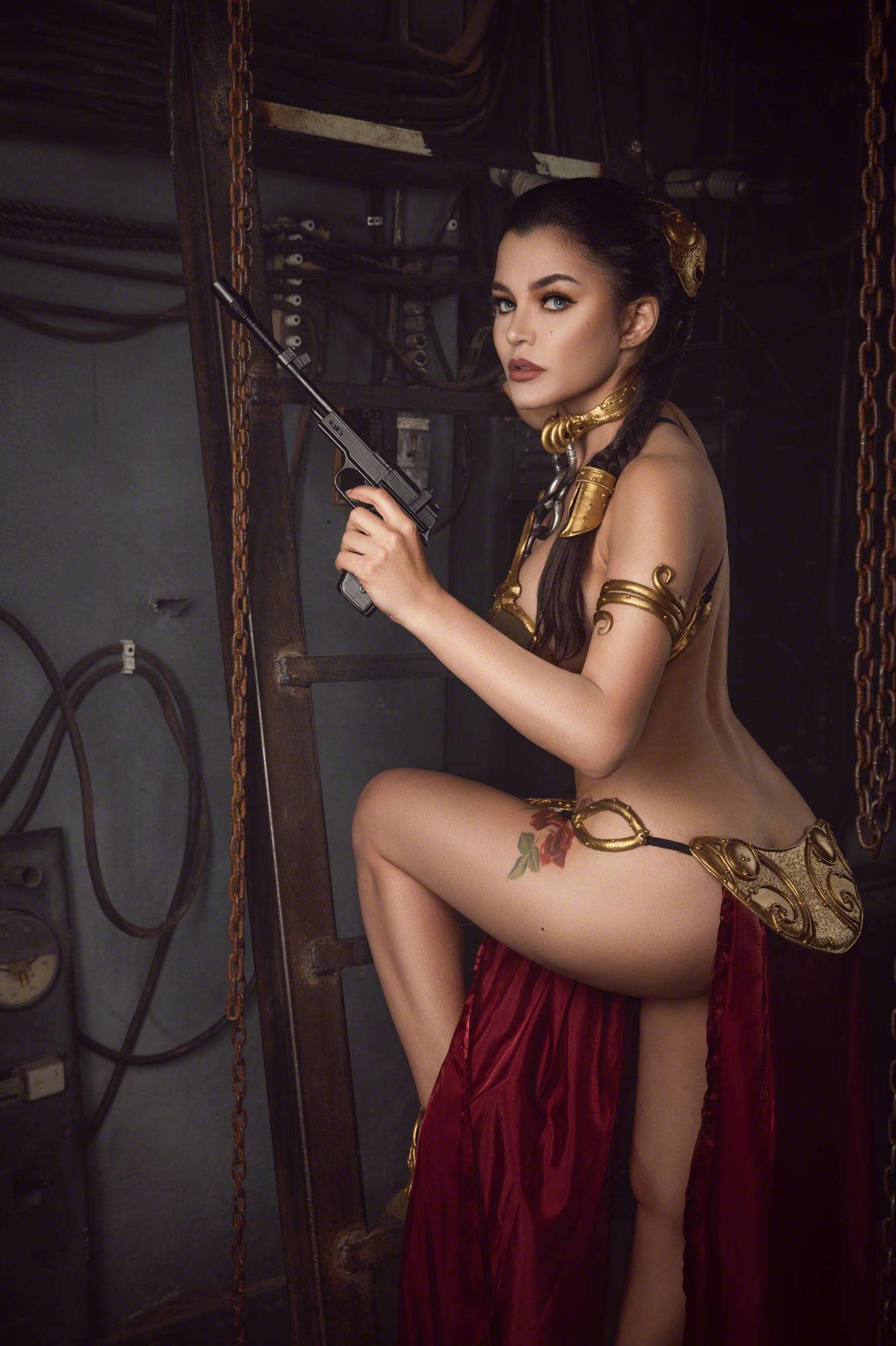 Kalinka Fox Princess Leia Slave Bikini Cosplay Leaked 55