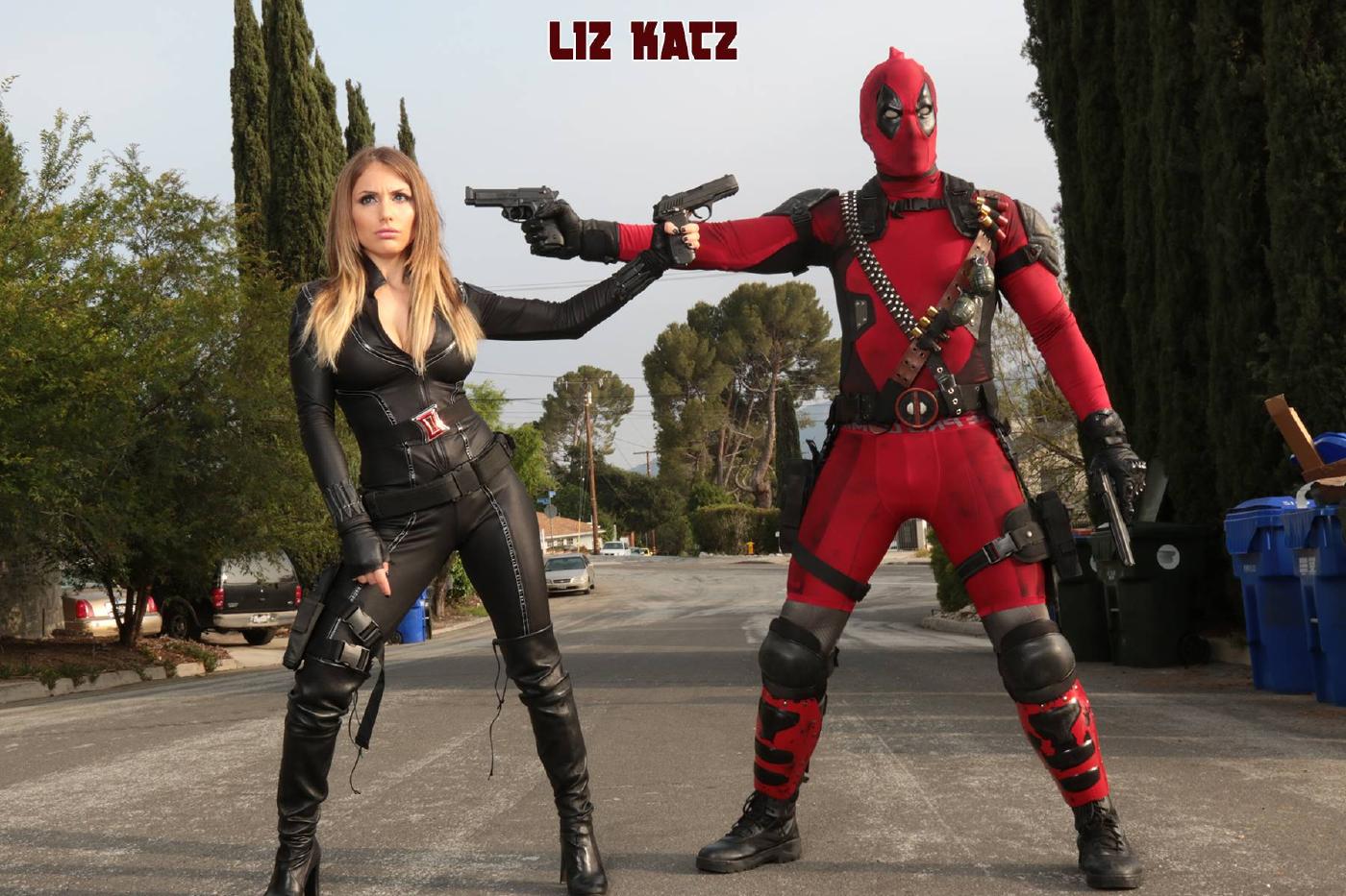 Liz Katz Black Widow and Dead PoolCosplay