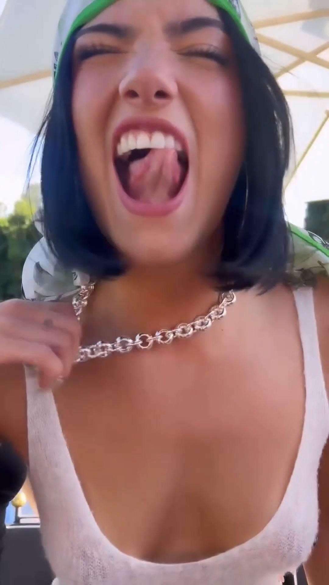 Charli D Amelio Tits Nipple Pokies See Though Coachella Video  