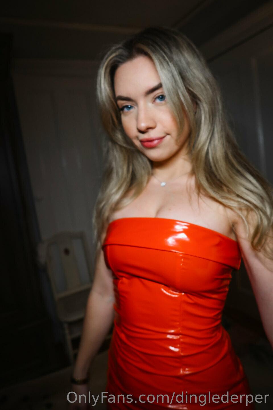 Dinglederper Red Leather Dress Onlyfans Nudes Leaked | Thotslife.com