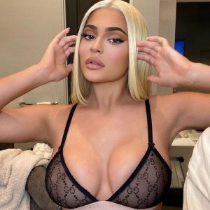 Kylie Jenner Nip Slip See Through Sheer Lingerie Set Leaked