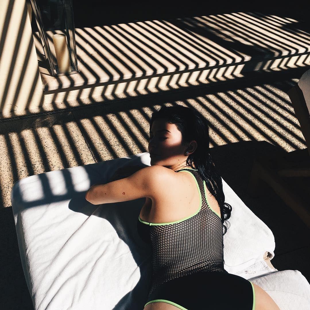 Kylie Jenner Pool Candid Thong Bikini Set Leaked