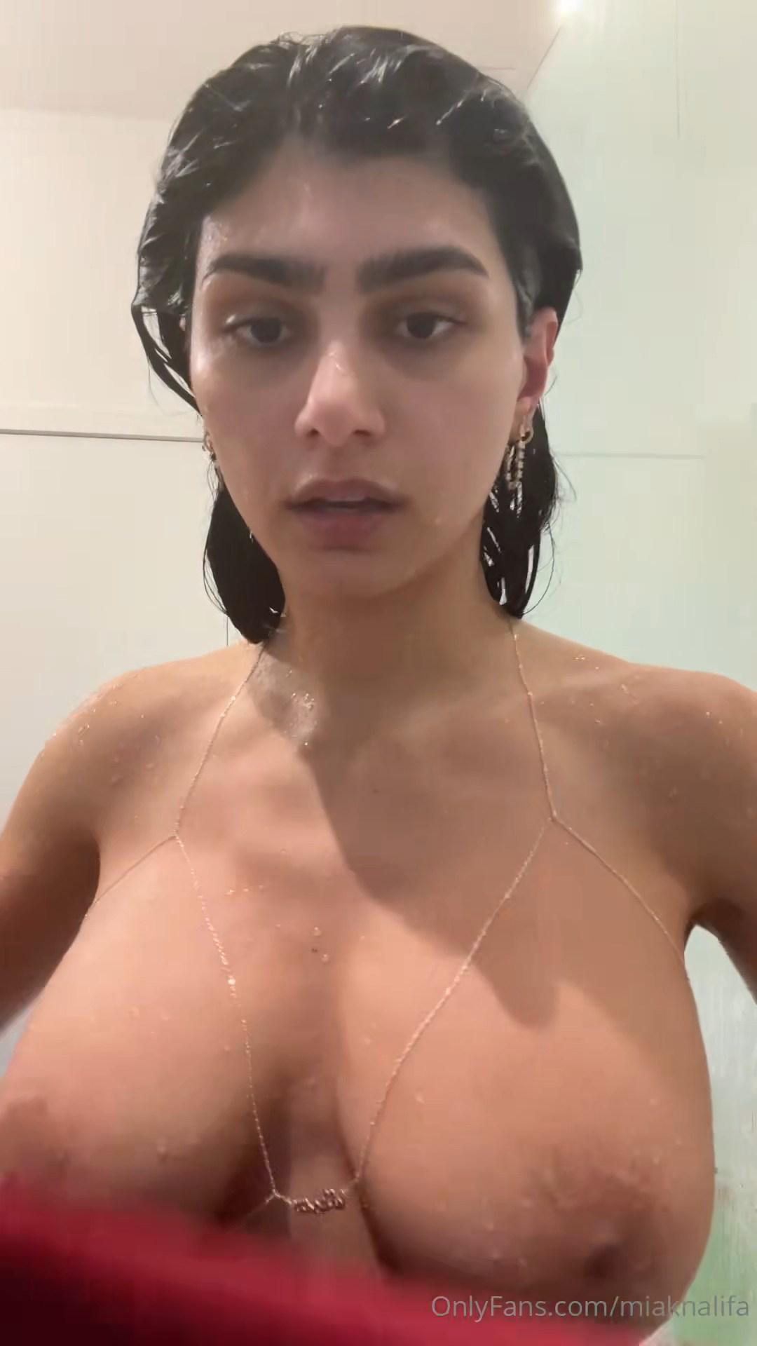 Mia Khalifa OnlyFans Wet Boobs Shower Video Leaked