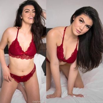 Mikaela Pascal Red Lingerie Bed Tease Onlyfans Leaked