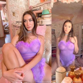 Natalie Roush See Through Purple Bodysuit Onlyfans Video Leaked