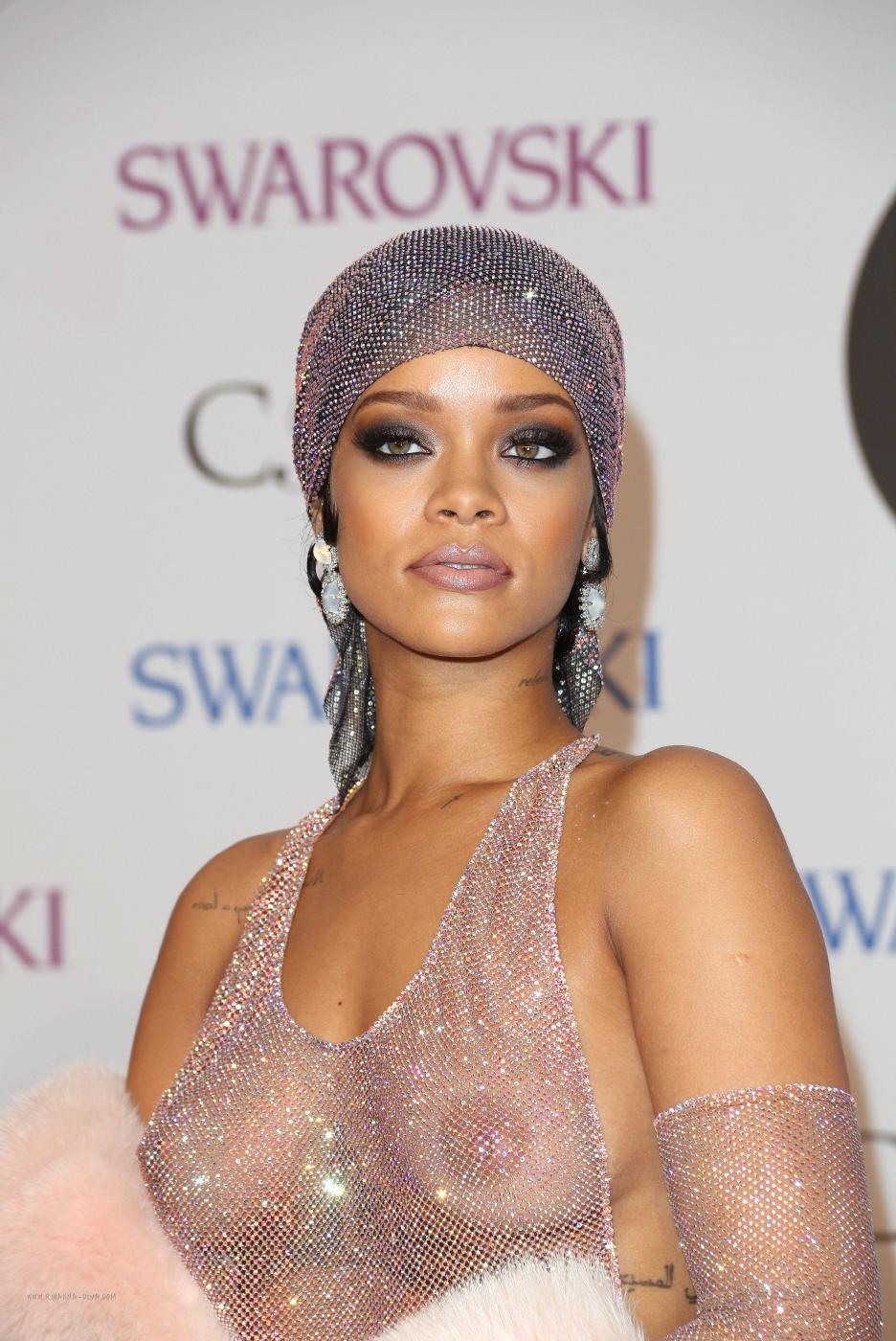 Rihanna Nude Sheer Sequin Dress Big Tits Leaked 16