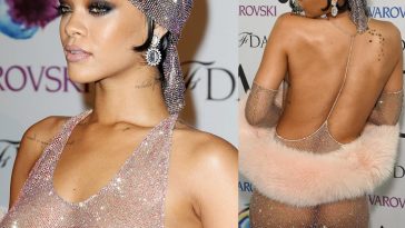 Rihanna Nude Sheer Sequin Dress Big Tits Leaked