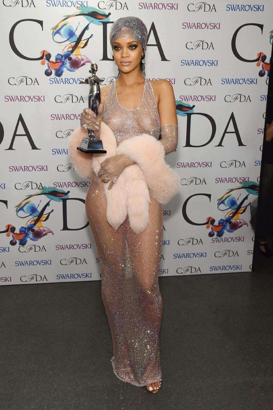 Rihanna Nude Sheer Sequin Dress Big Tits Leaked 8
