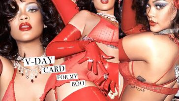 Rihanna See Through Red Lingerie Photoshoot Set Leaked