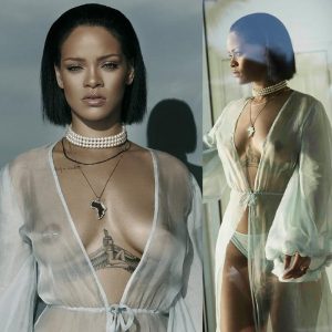 Rihanna Sexy Bikini Robe Nipple Slip Photos Leaked